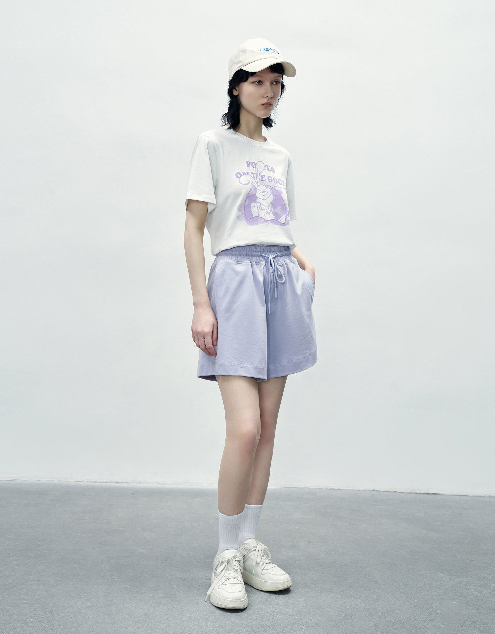 Drawstring Waist Knitted Shorts