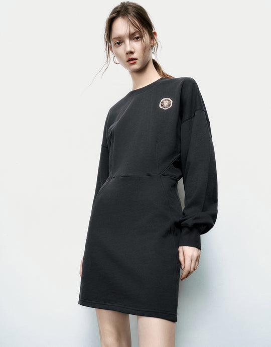Crew Neck Straight Dress