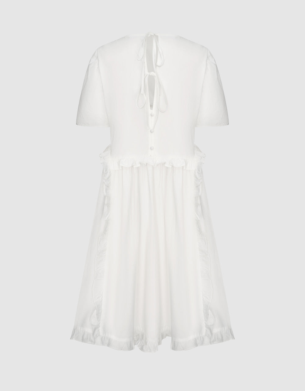 Lettuce Trim Crew Neck A-Line Dress