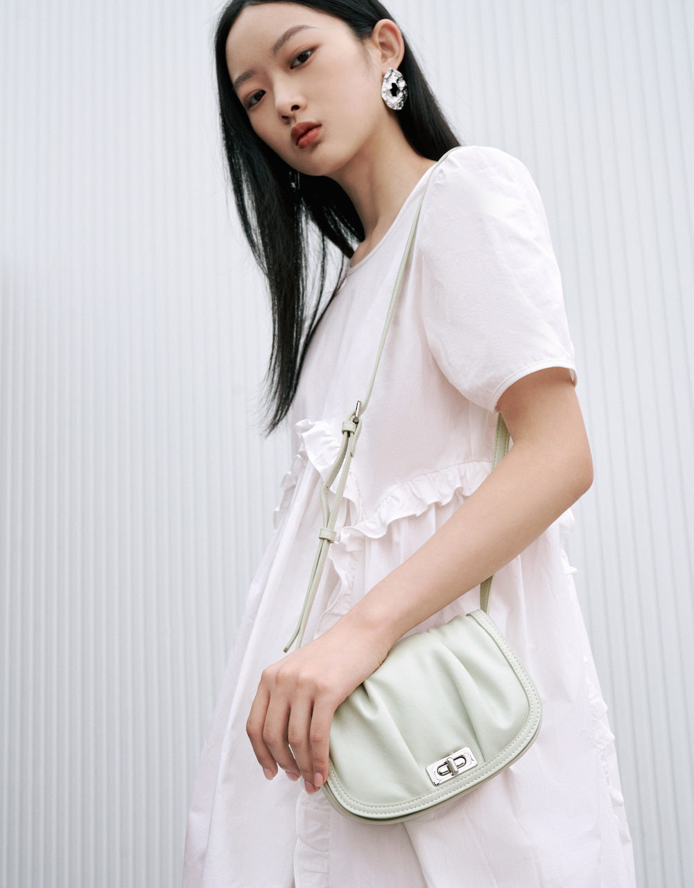 Lettuce Trim Crew Neck A-Line Dress