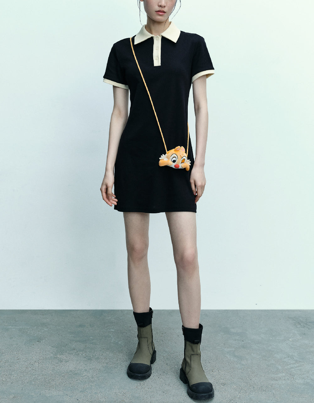 Skinny Polo Dress With Bag