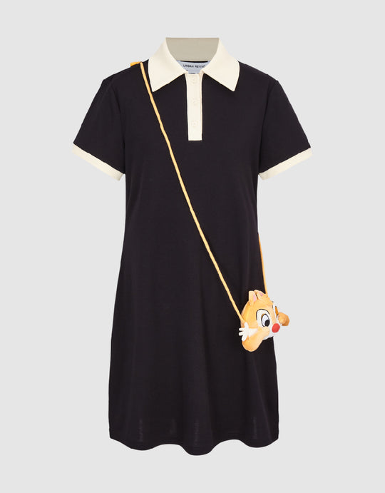 Skinny Polo Dress With Bag