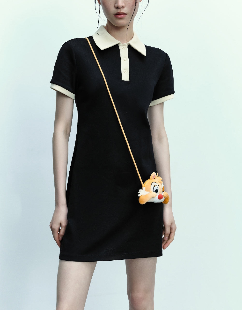 Skinny Polo Dress With Bag