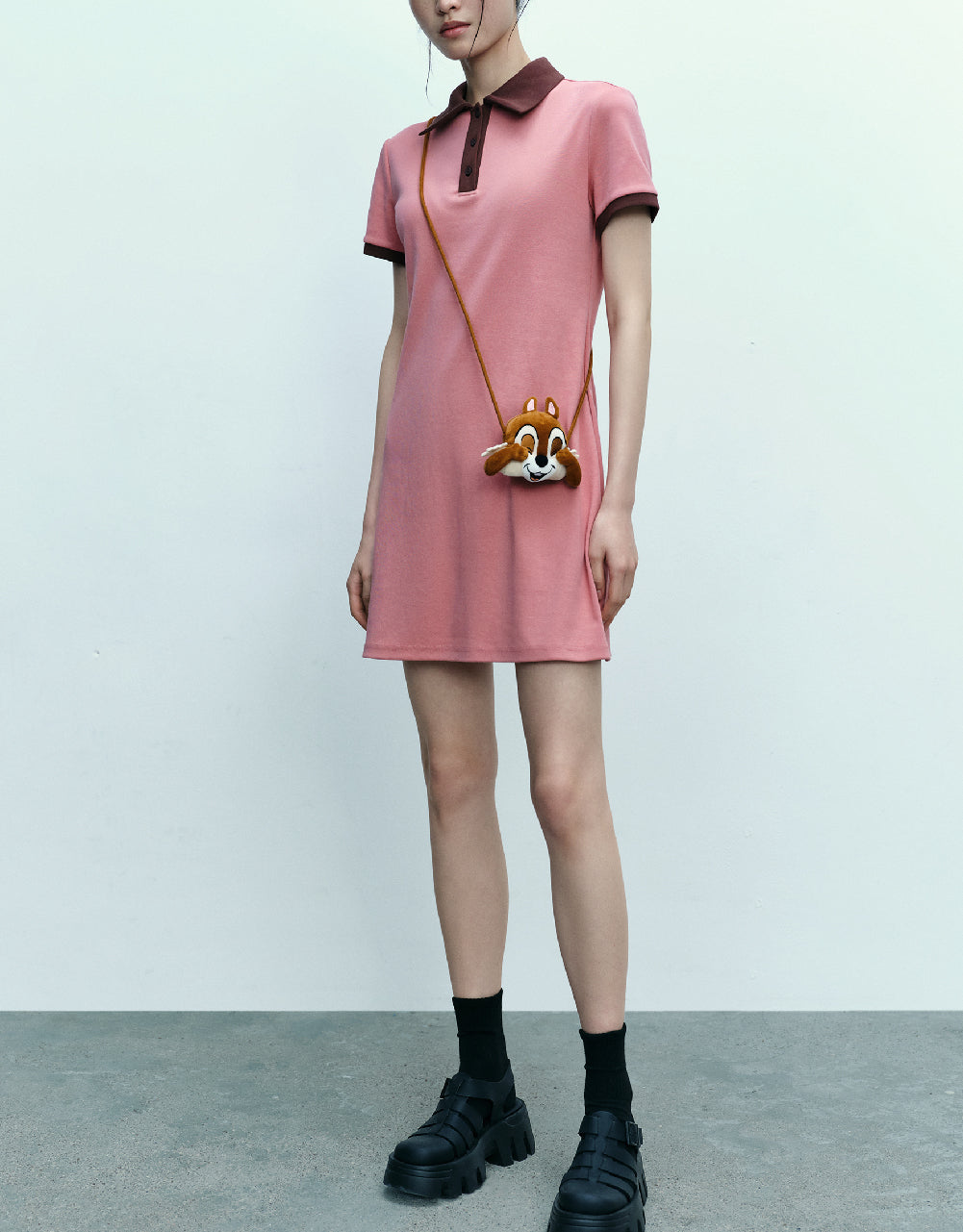 Skinny Polo Dress With Bag