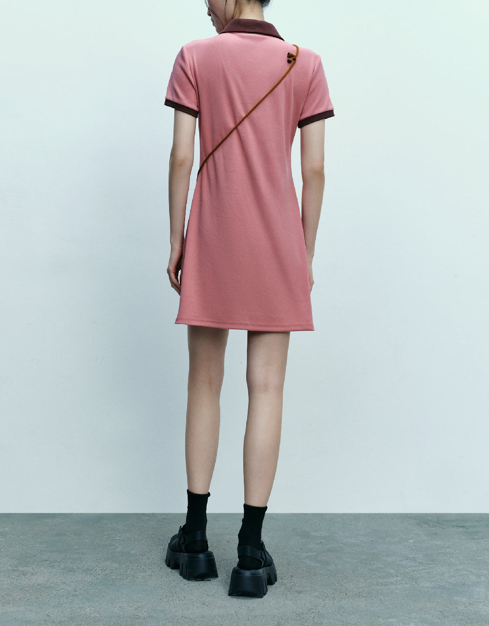 Skinny Polo Dress With Bag