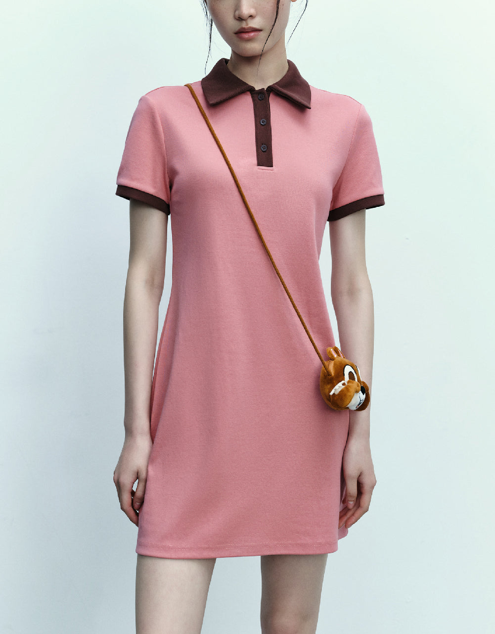 Skinny Polo Dress With Bag