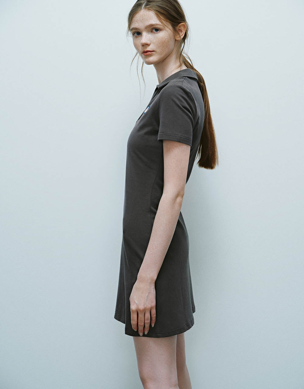 Lapel Knitted A-Line Dress