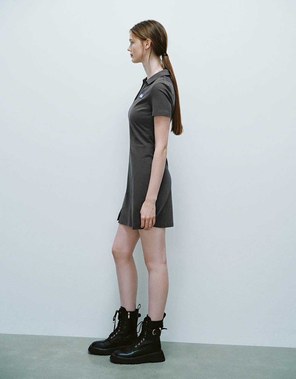 Lapel Knitted A-Line Dress