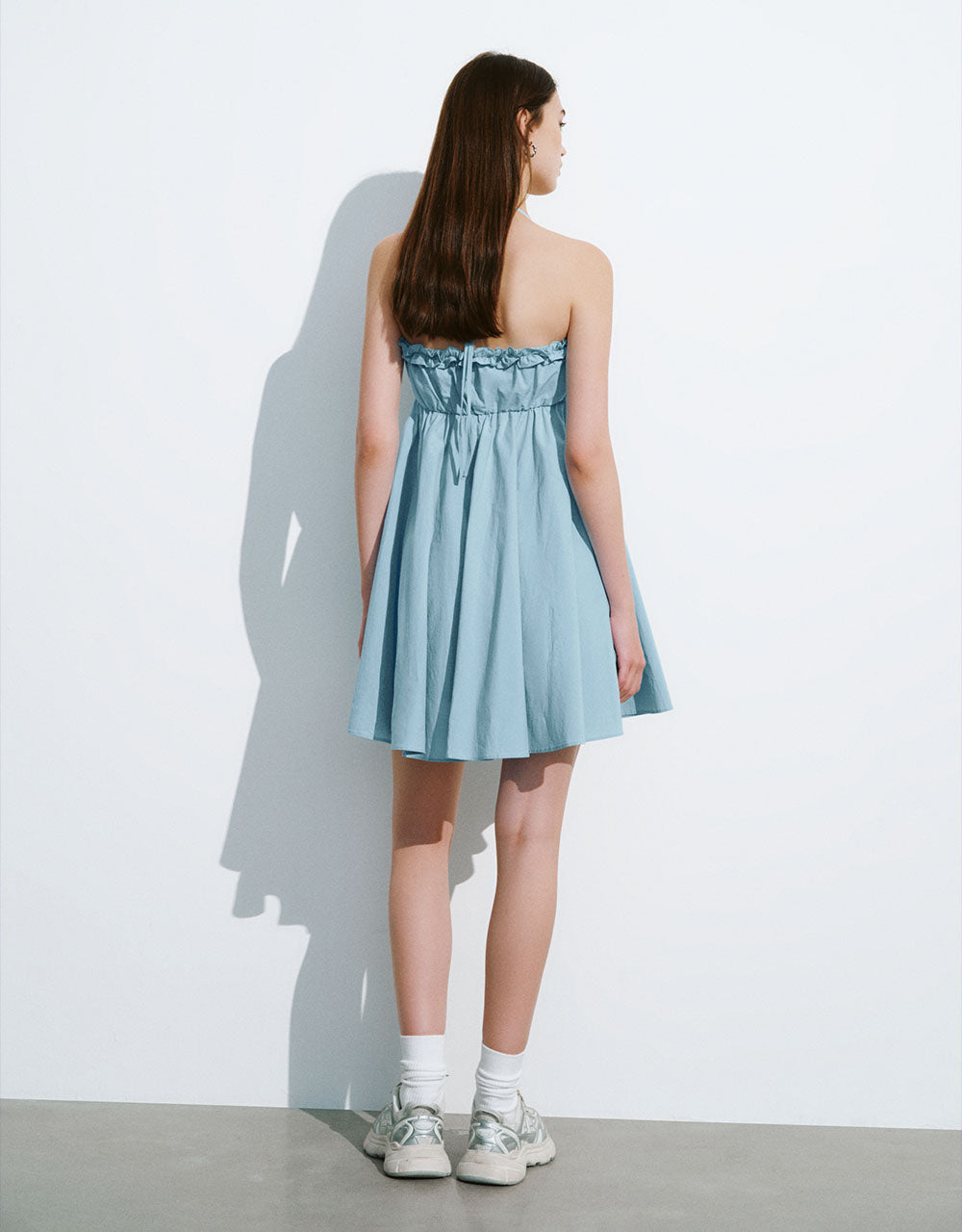 Halter Neck Off-Shoulder A-Line Dress