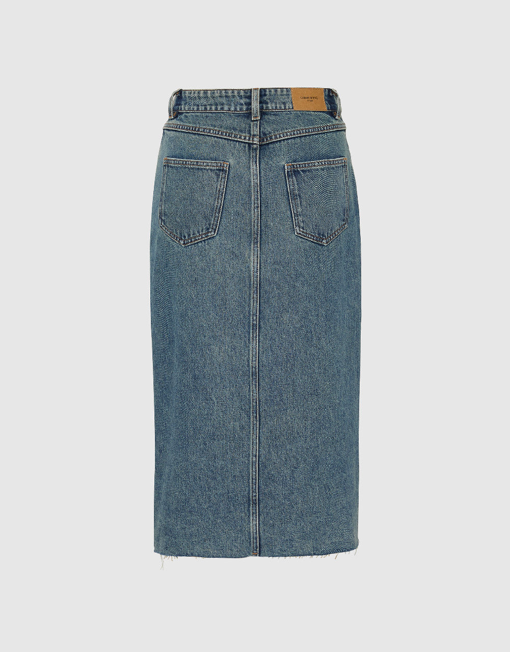 Midi Balloon Denim Skirt