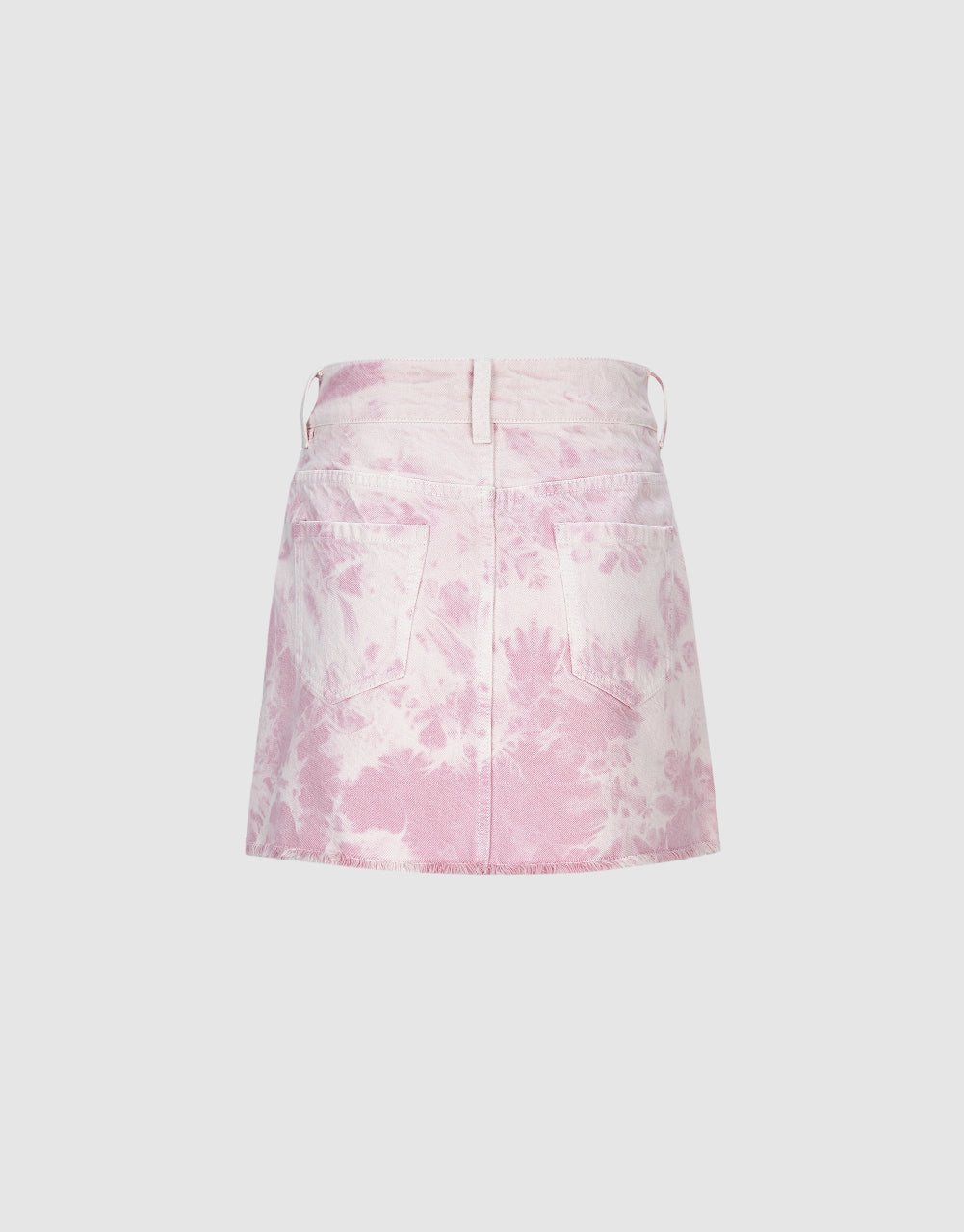 Printed Mini A-Line Denim Skirt