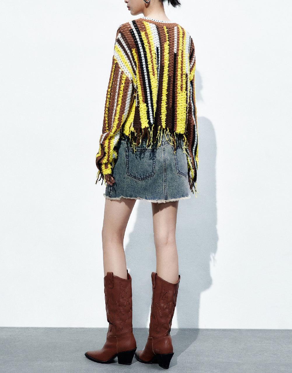 Raw Hem Mini Denim Skirt