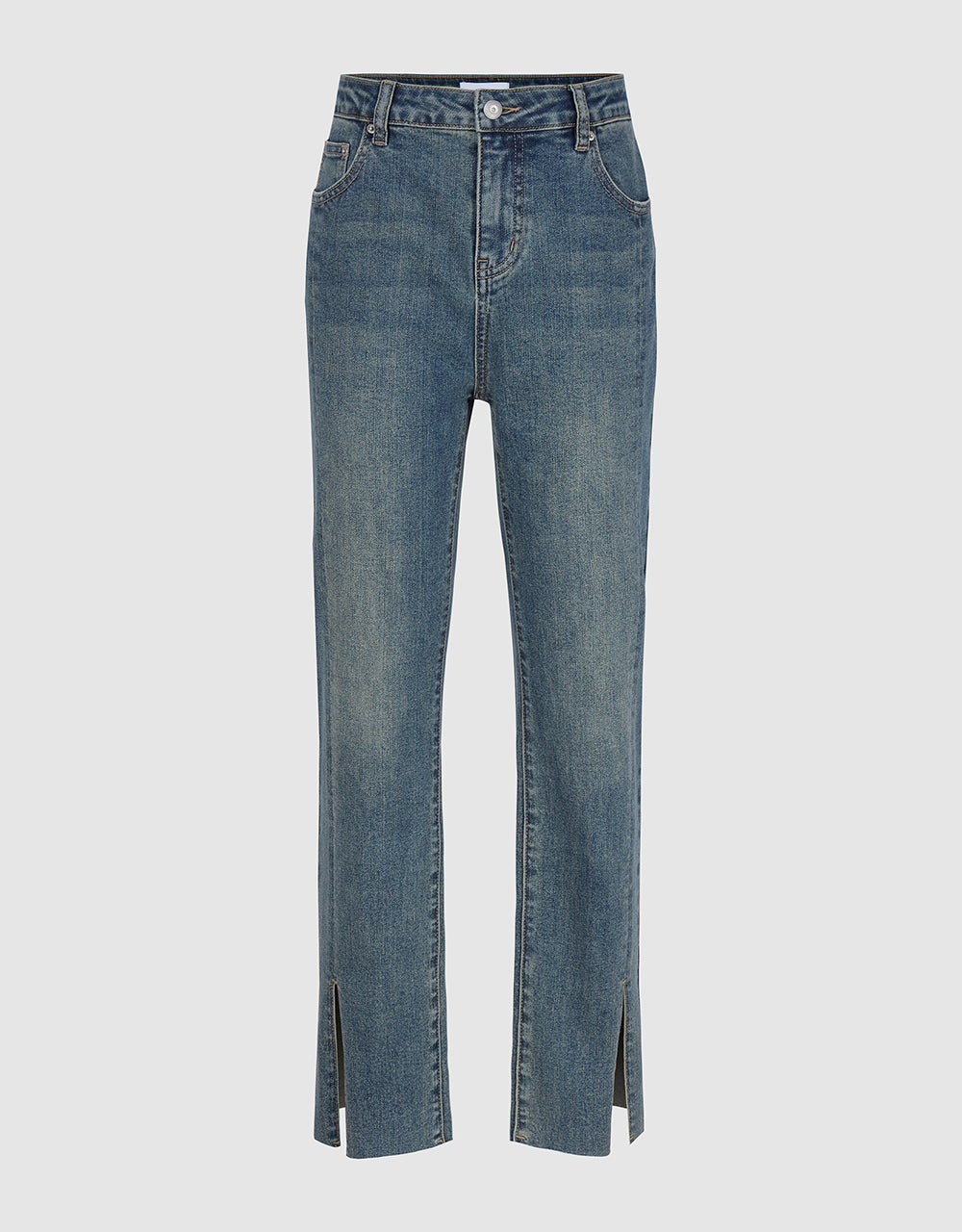 Split Hem Skinny Straight Jeans
