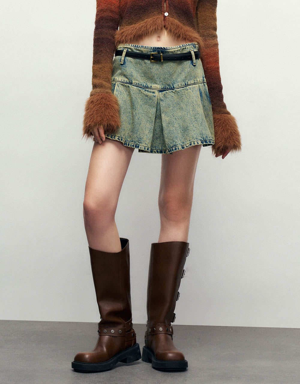 Mini A-Line Denim Skirt
