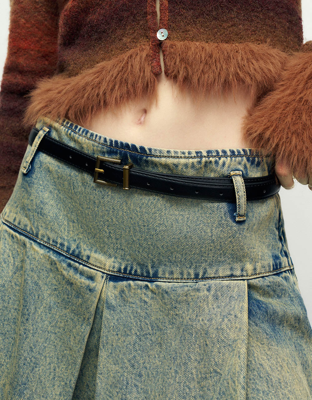 Mini A-Line Denim Skirt