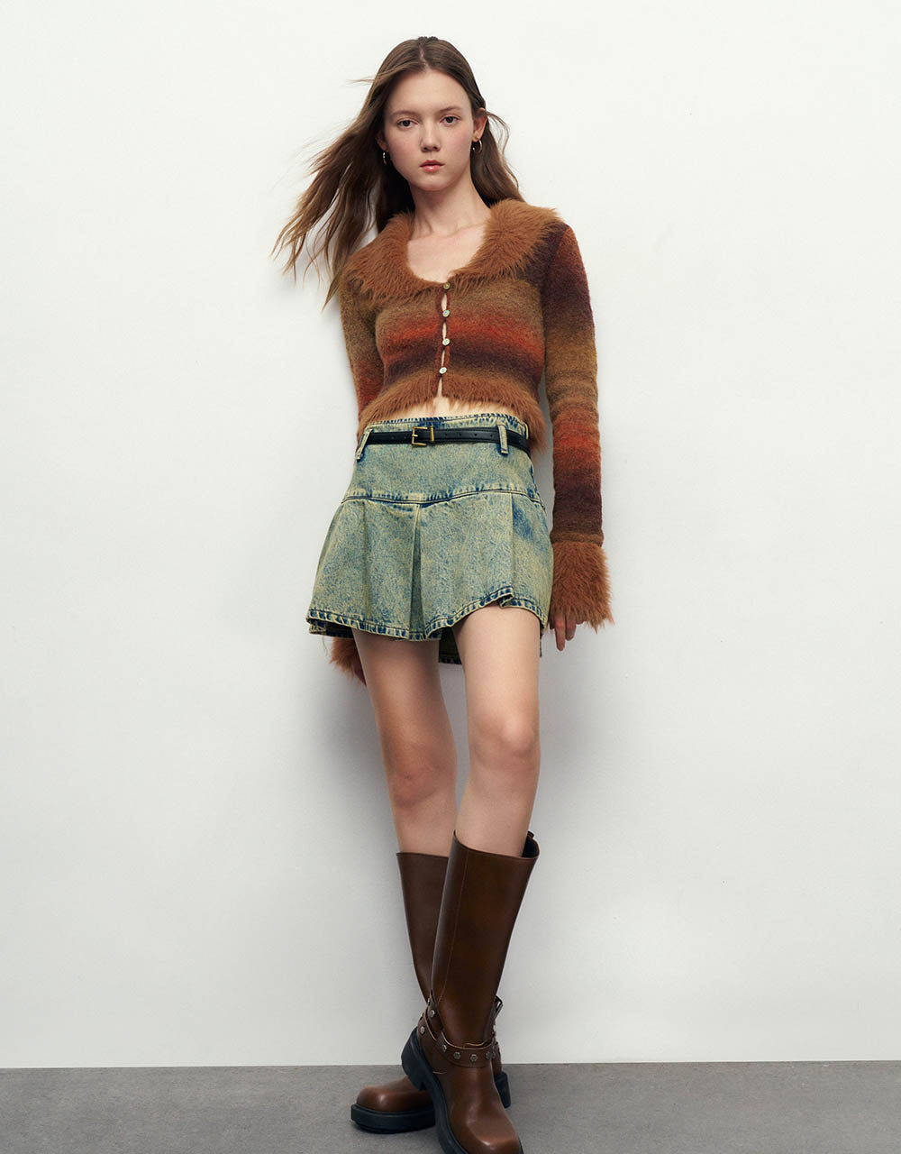Mini A-Line Denim Skirt