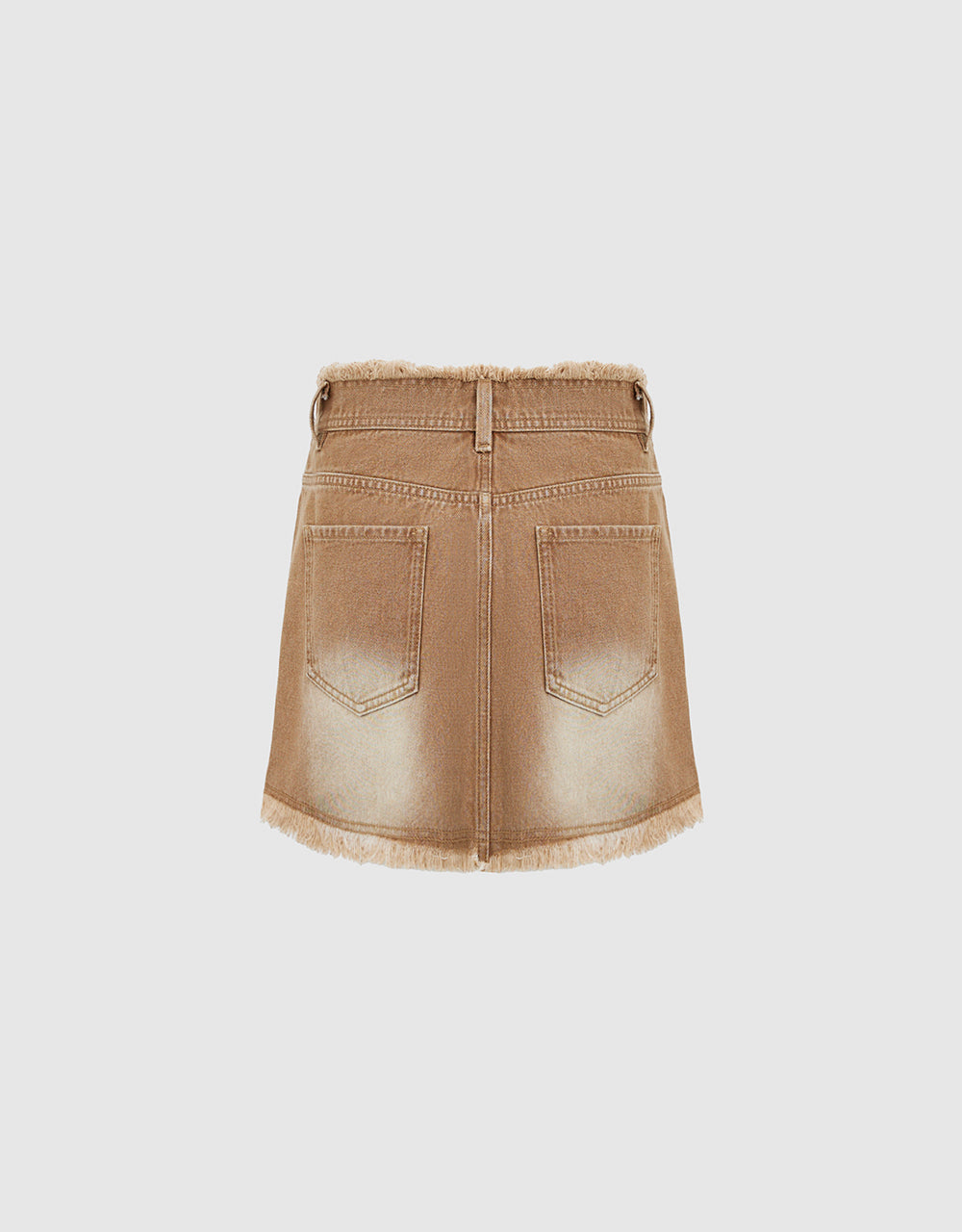 Raw Hem Mini A-Line Denim Skirt