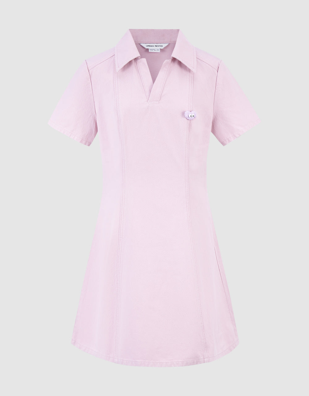Lapel Denim A-Line Dress