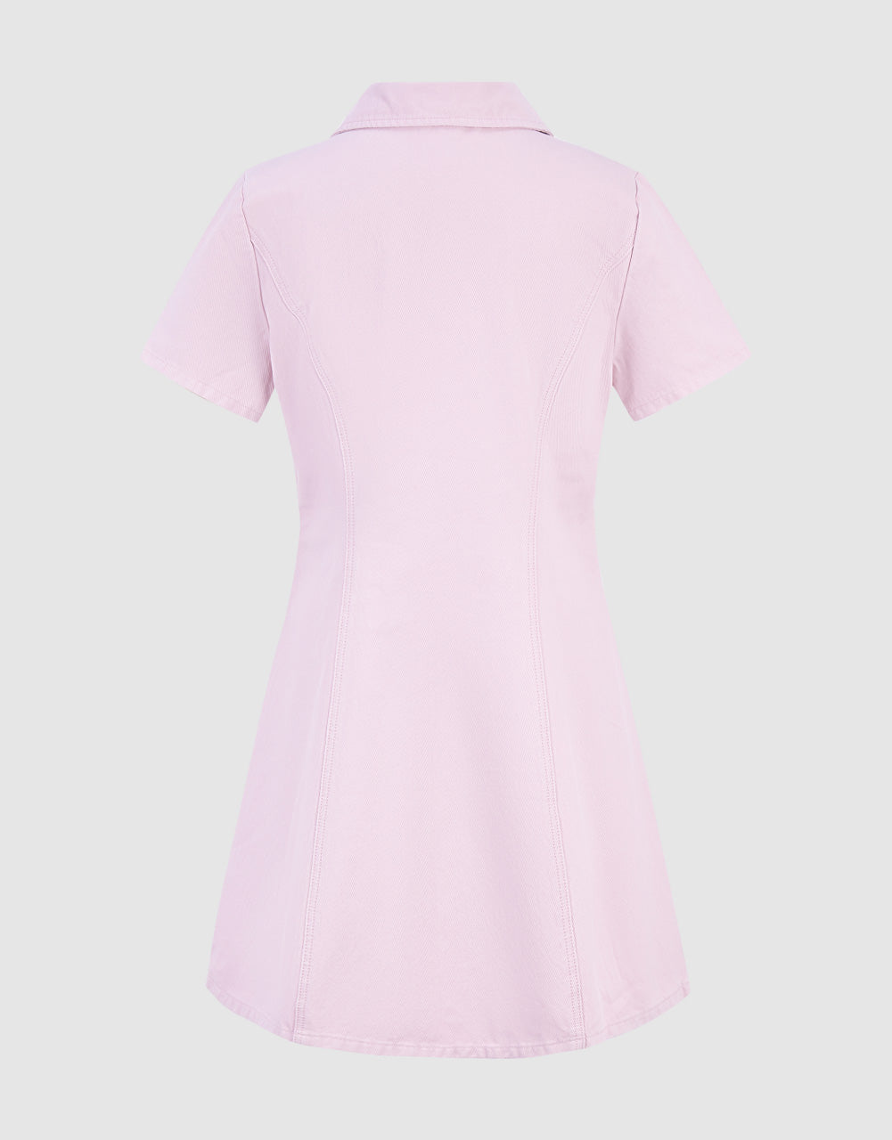 Lapel Denim A-Line Dress