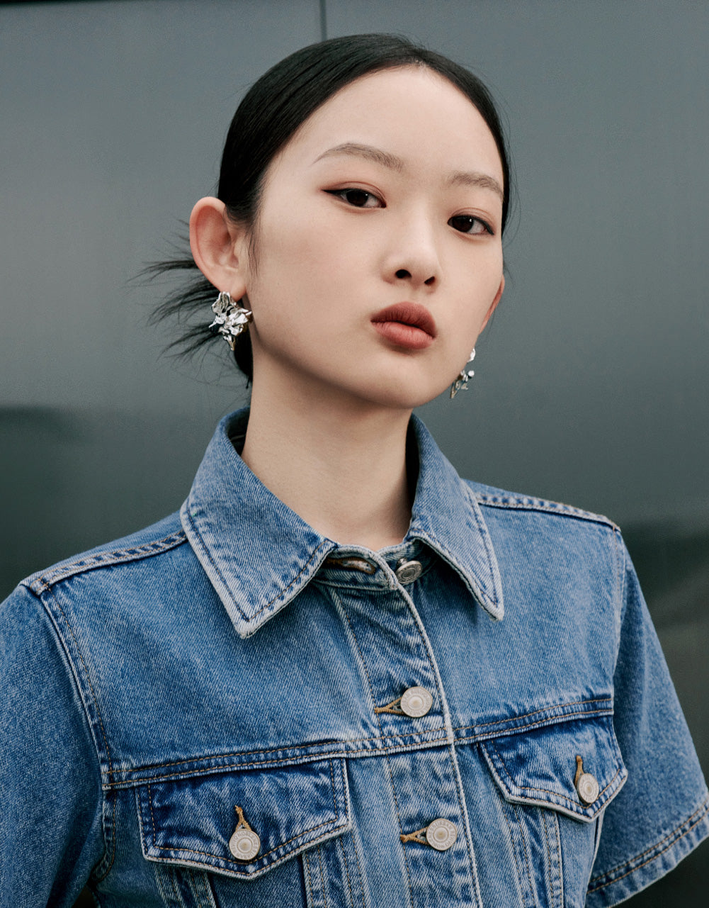 Cropped Denim Shirt