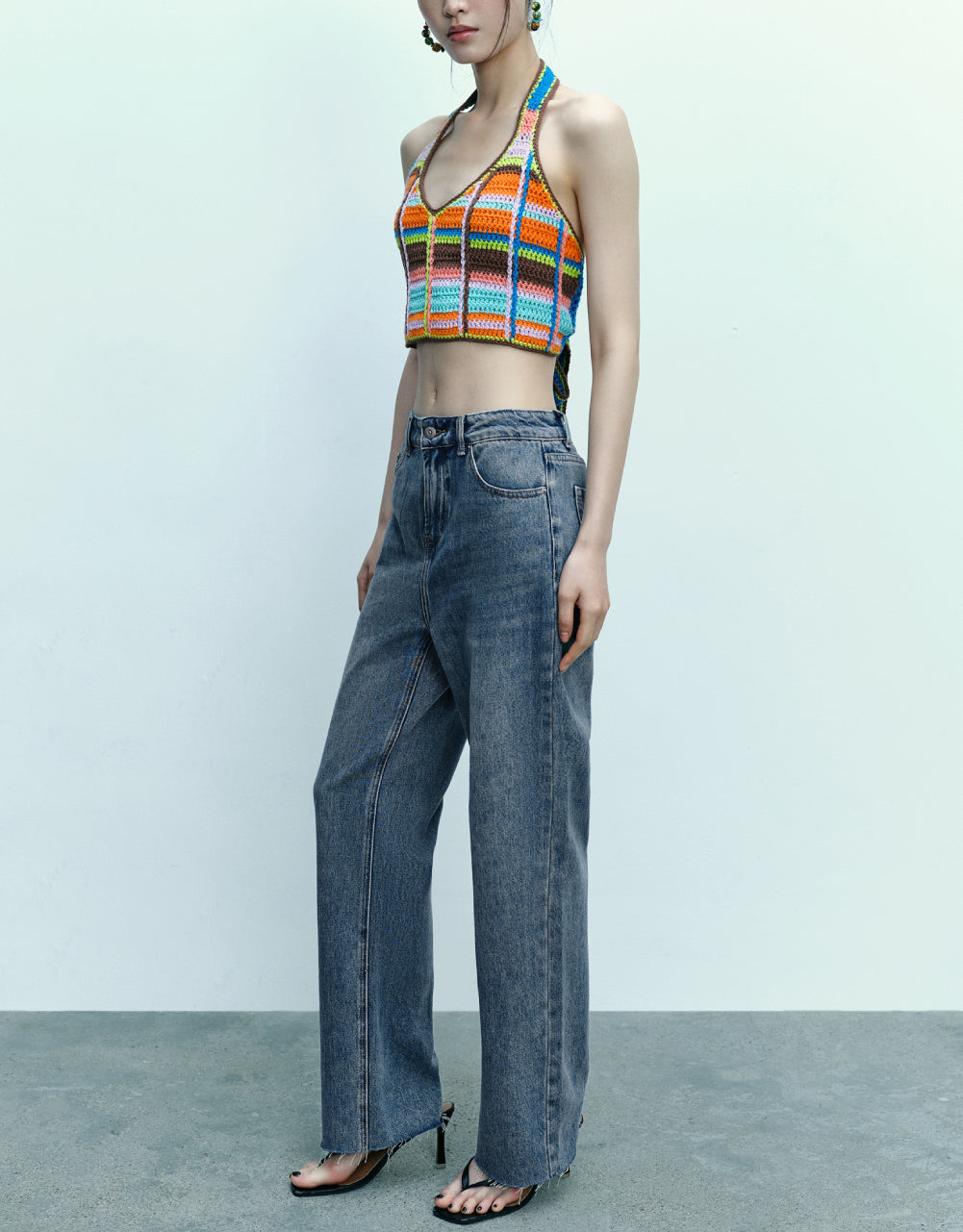 Raw Hem Straight Jeans