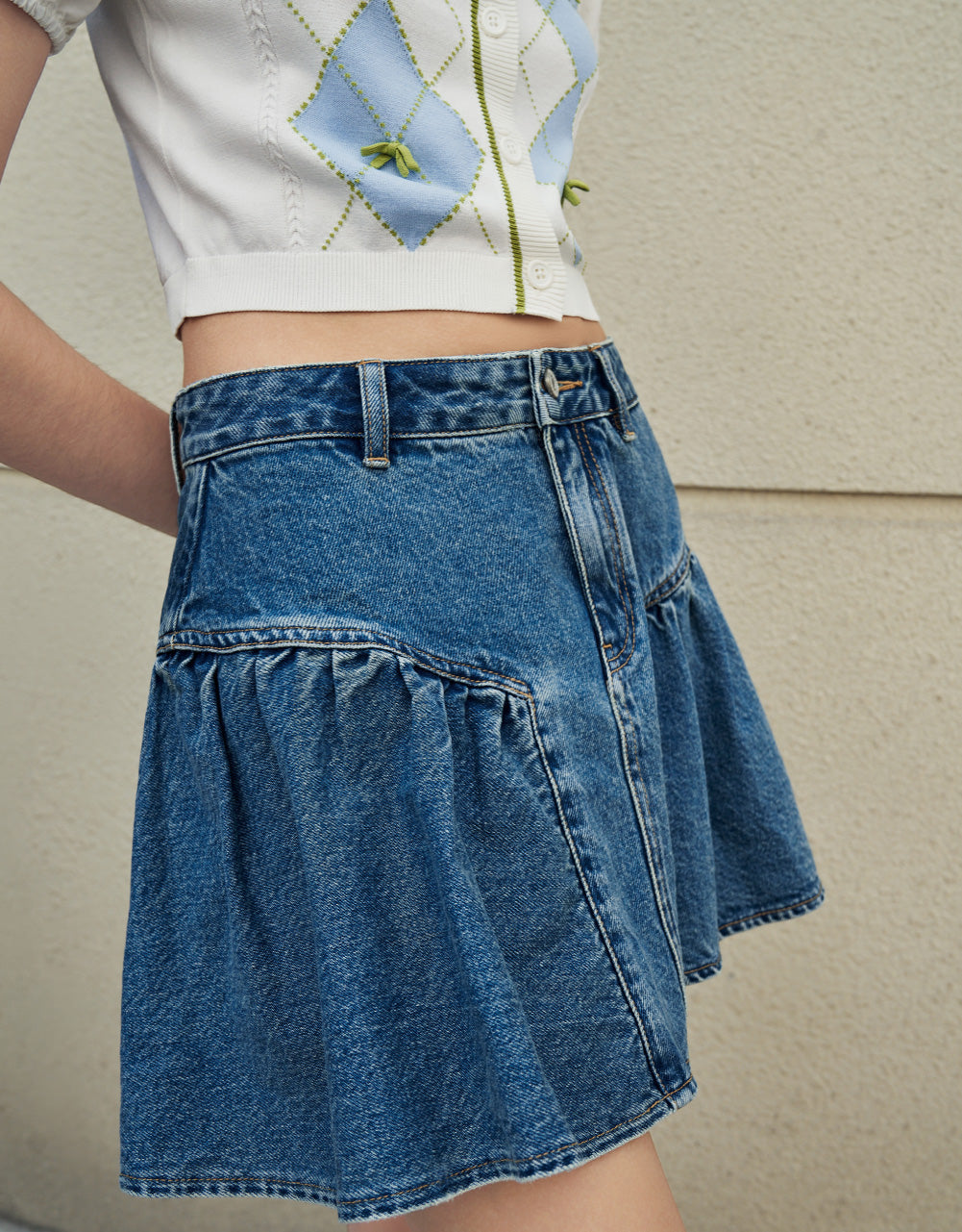 Mini A-Line Denim Skirt
