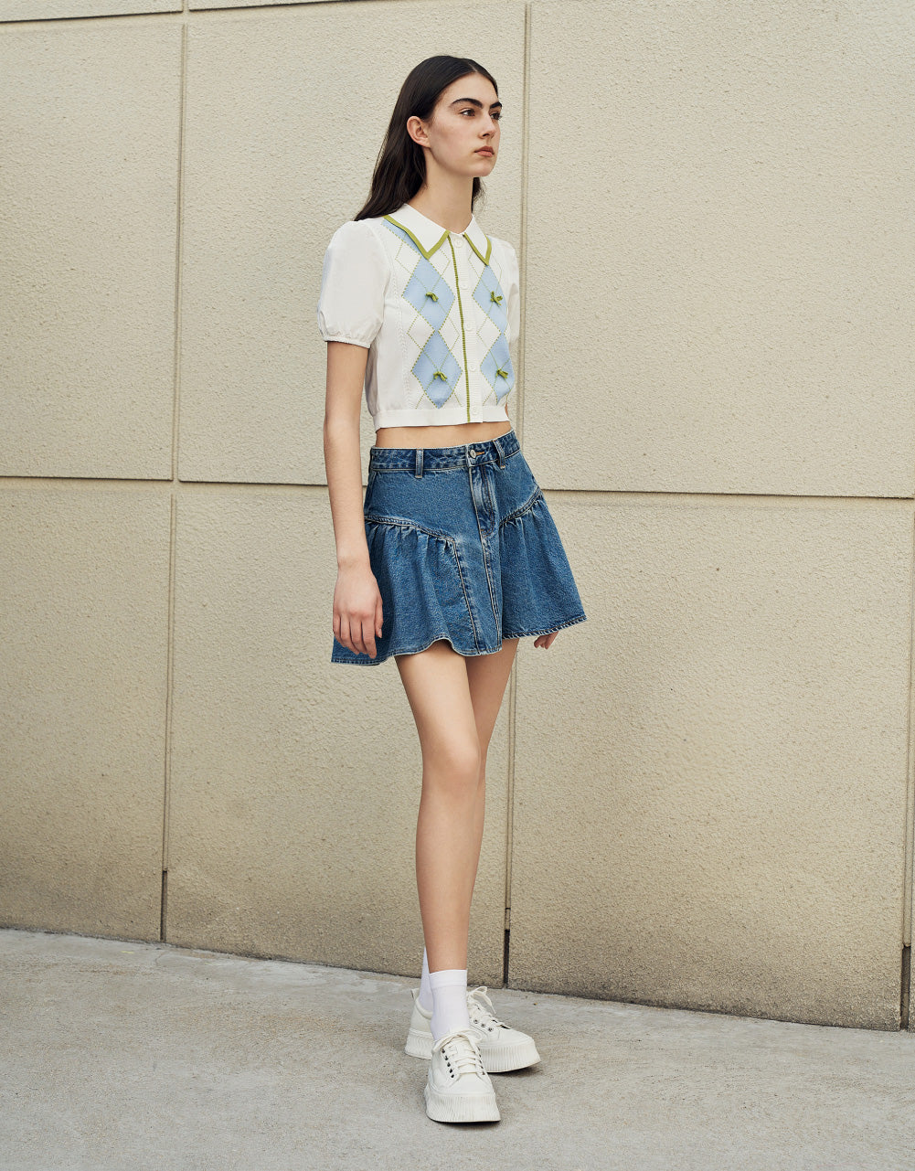 Mini A-Line Denim Skirt
