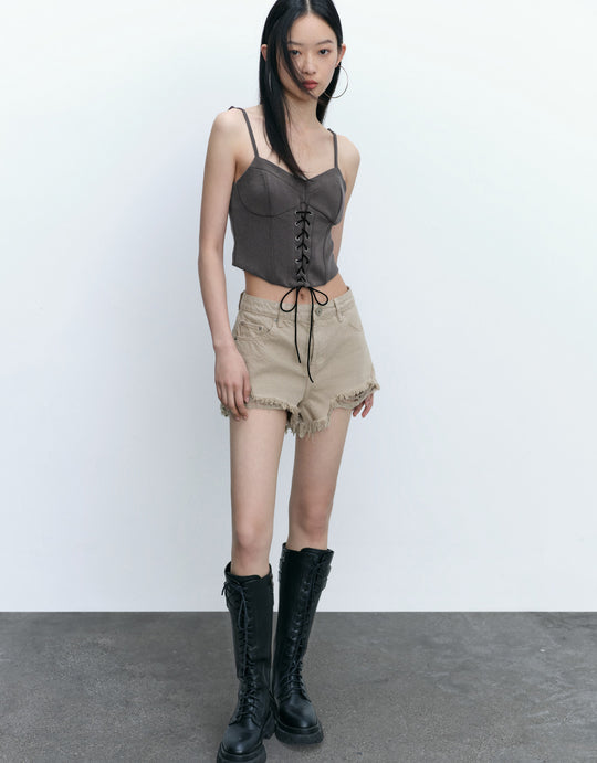 Raw Hem Denim Shorts