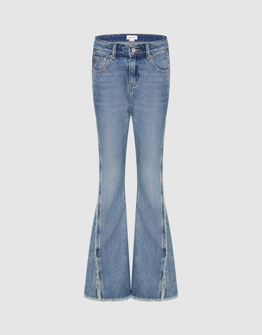 Raw Seam Flare Jeans
