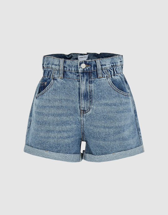 Rolled Up Hem Denim Shorts