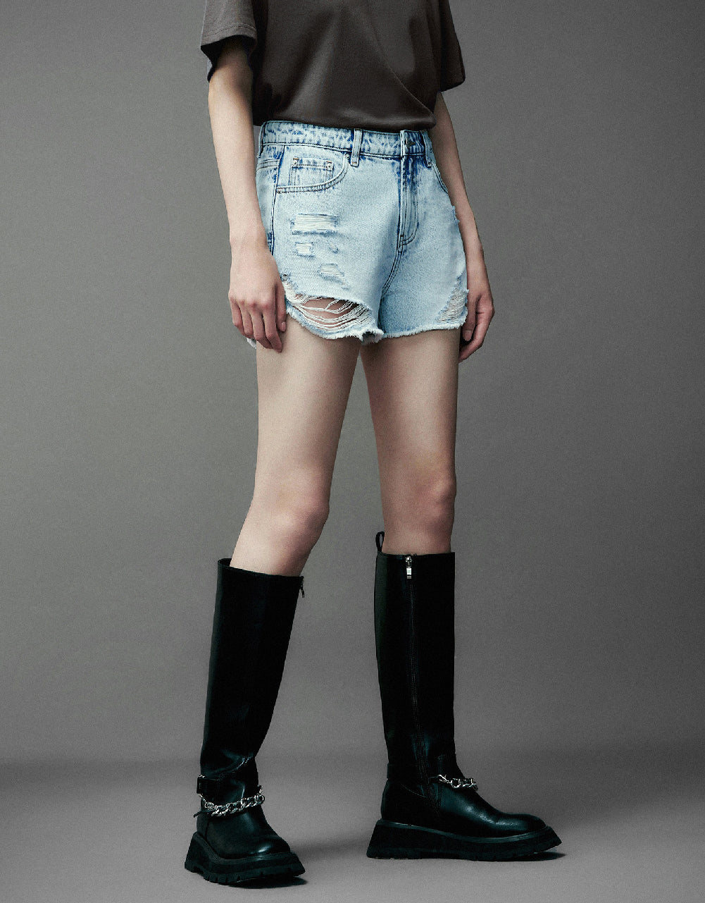 Raw Hem Denim Shorts