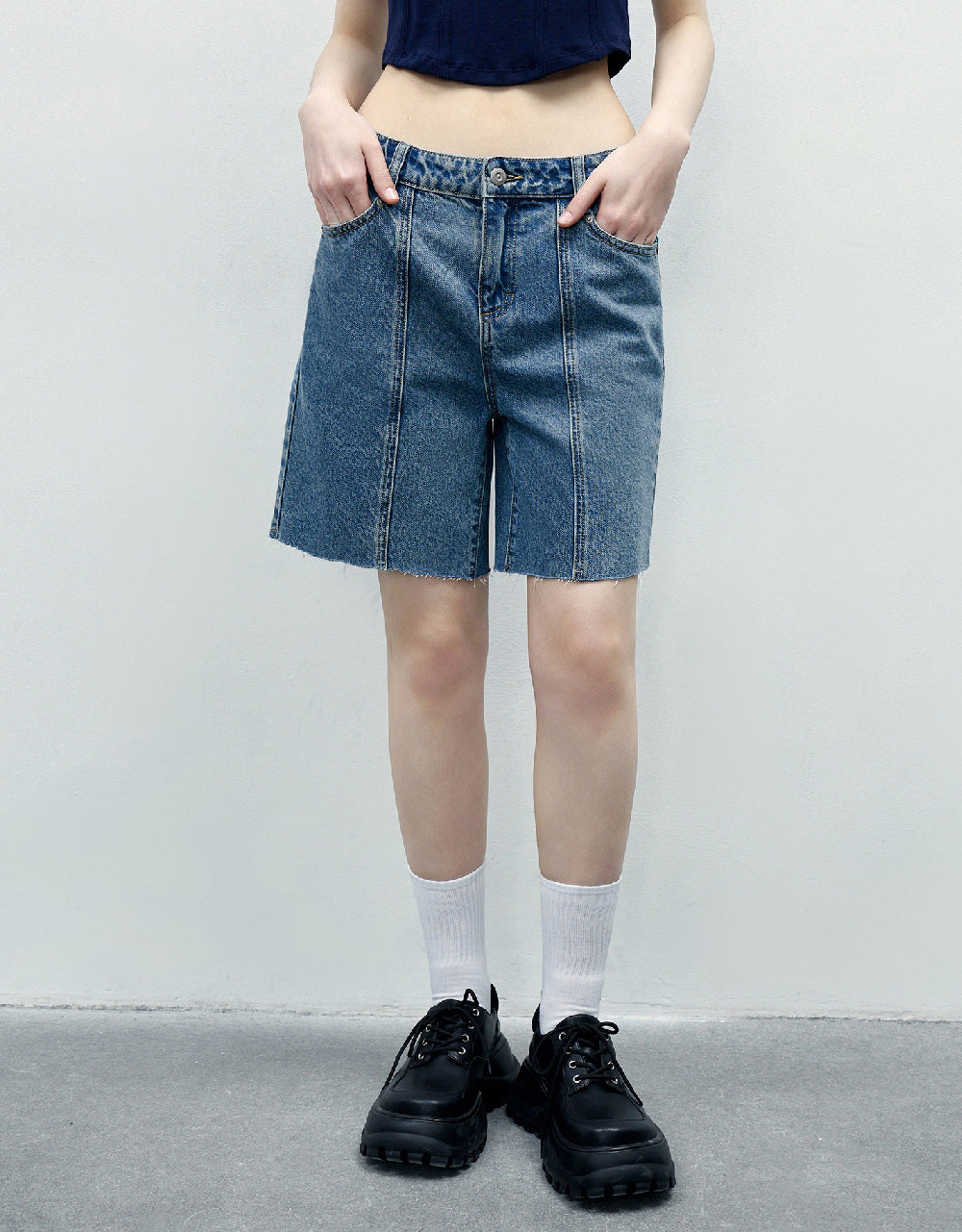 Raw Hem Denim Shorts