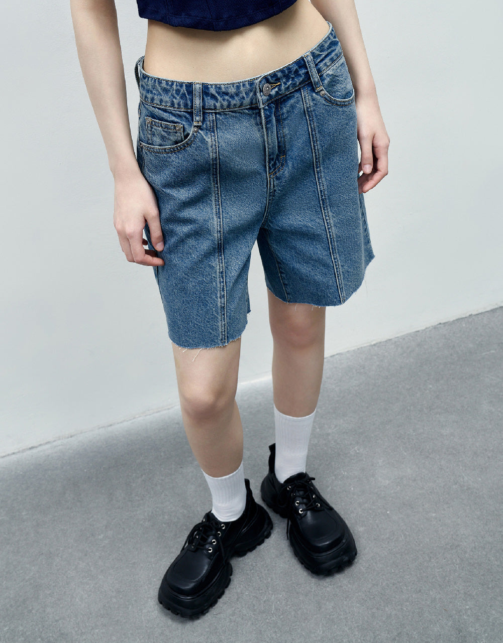 Raw Hem Denim Shorts