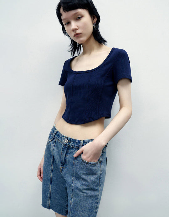 Raw Hem Denim Shorts