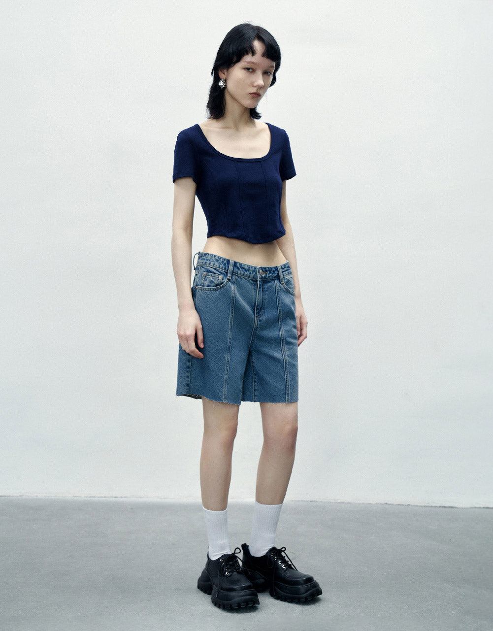 Raw Hem Denim Shorts