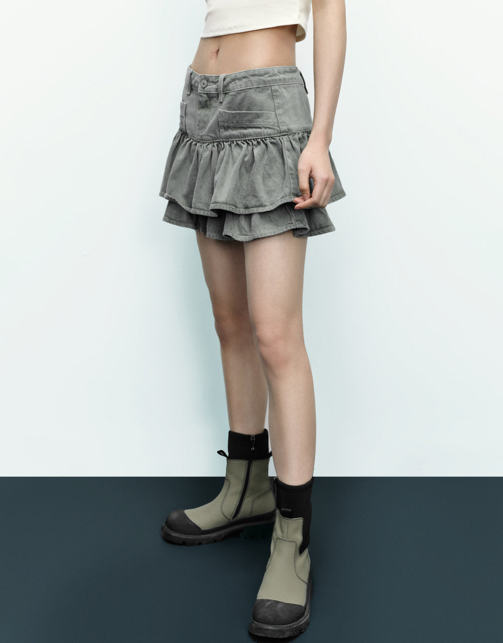 Mini A-Line Denim Skirt