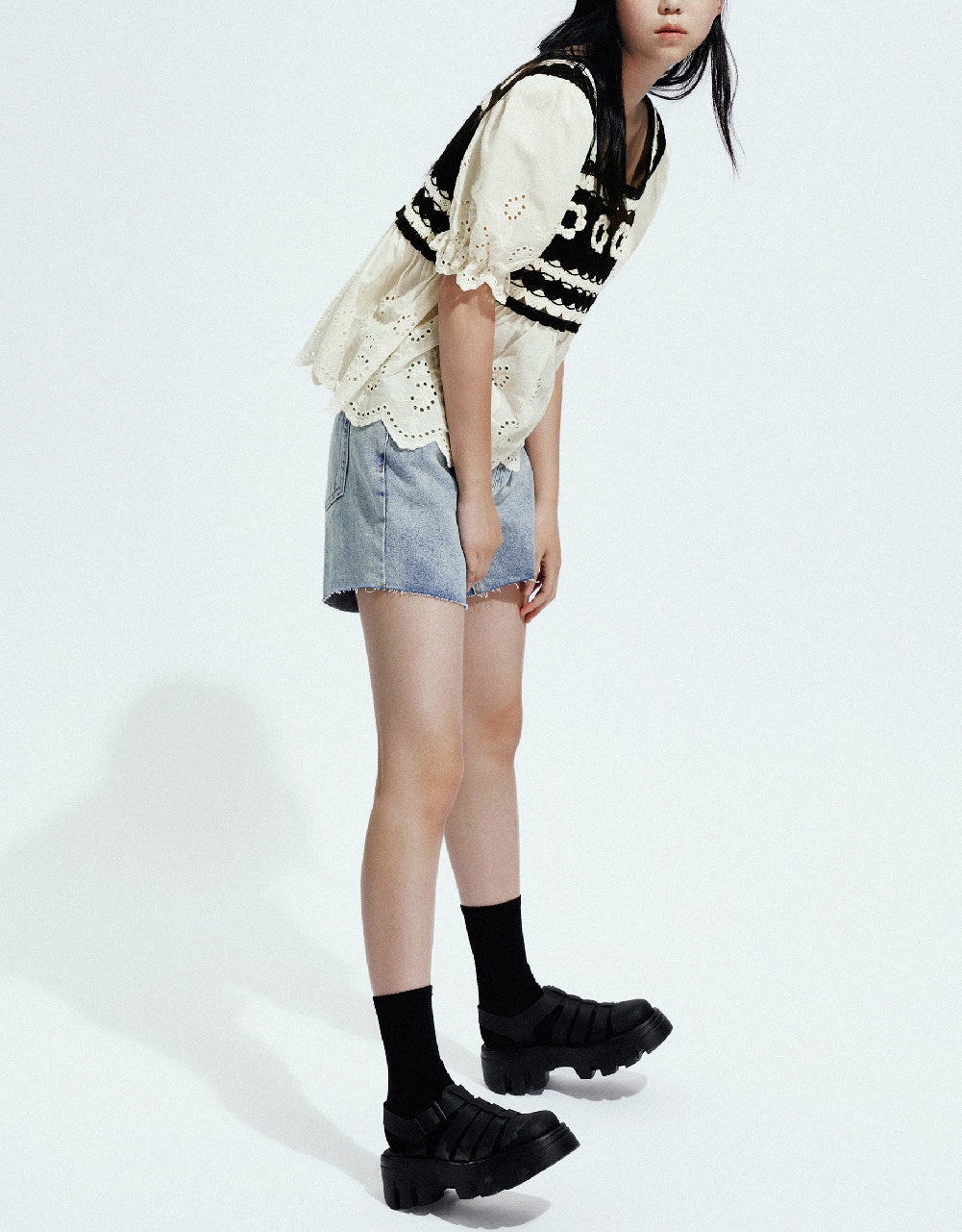 Raw Hem Denim Shorts