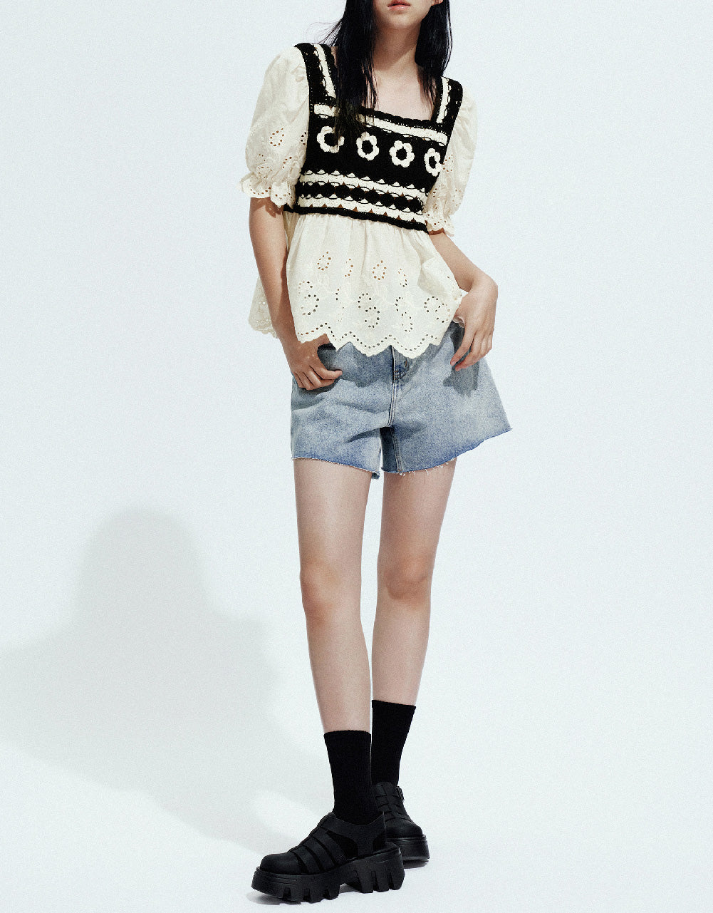 Raw Hem Denim Shorts