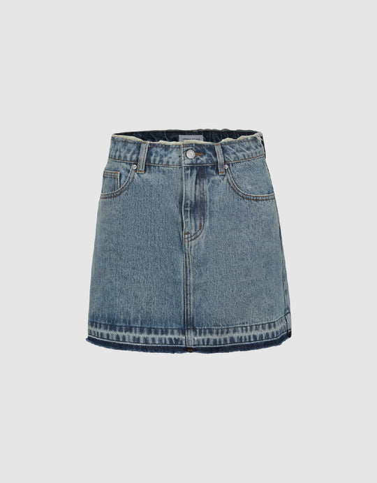 Mini A-Line Denim Skirt