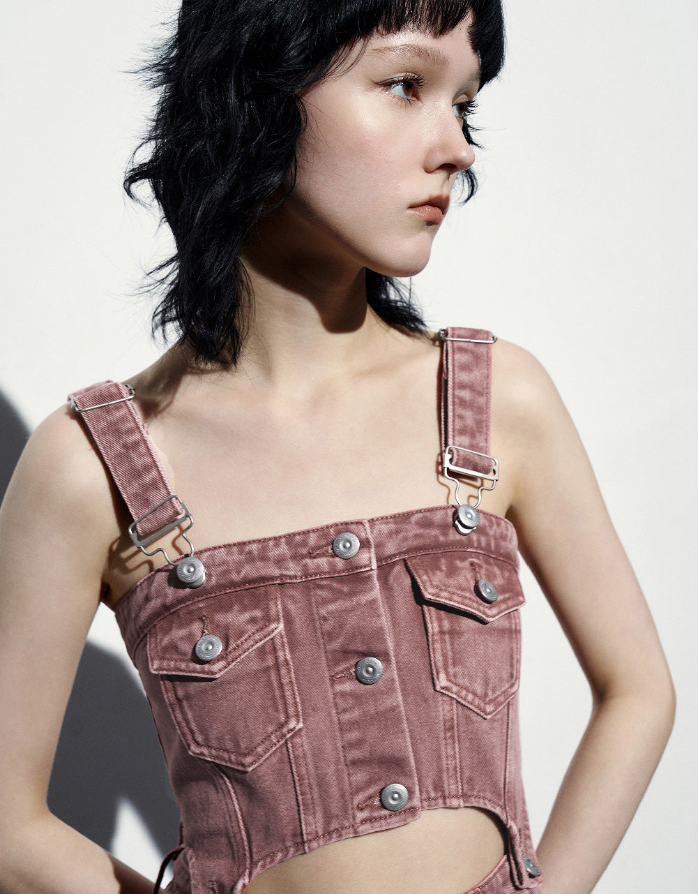 Long Denim Pinafore Dress