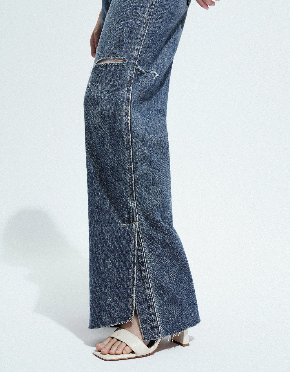 Split Hem Straight Jeans