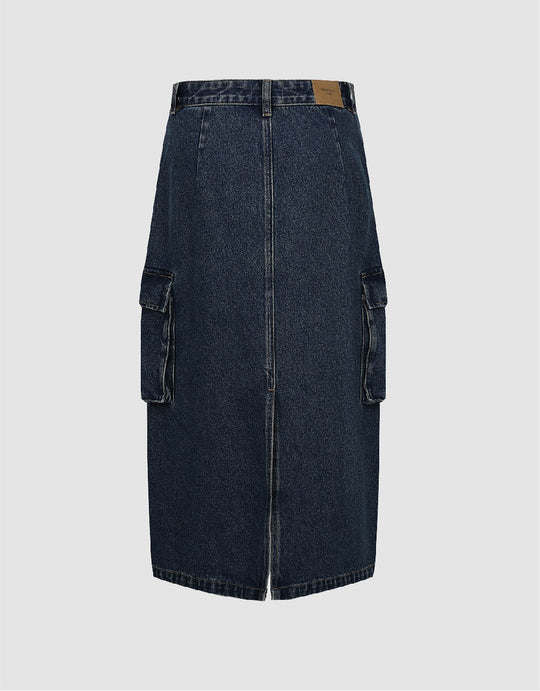 Midi Straight Denim Skirt