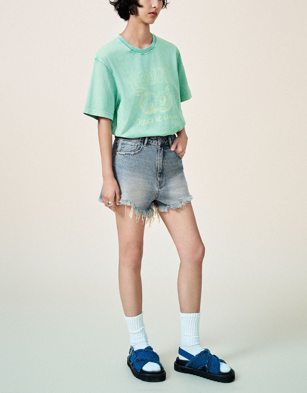 Raw Hem Denim Shorts