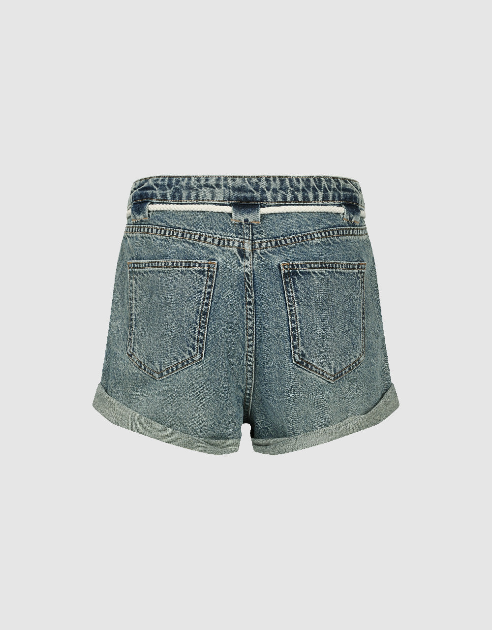 Denim Shorts With Rope