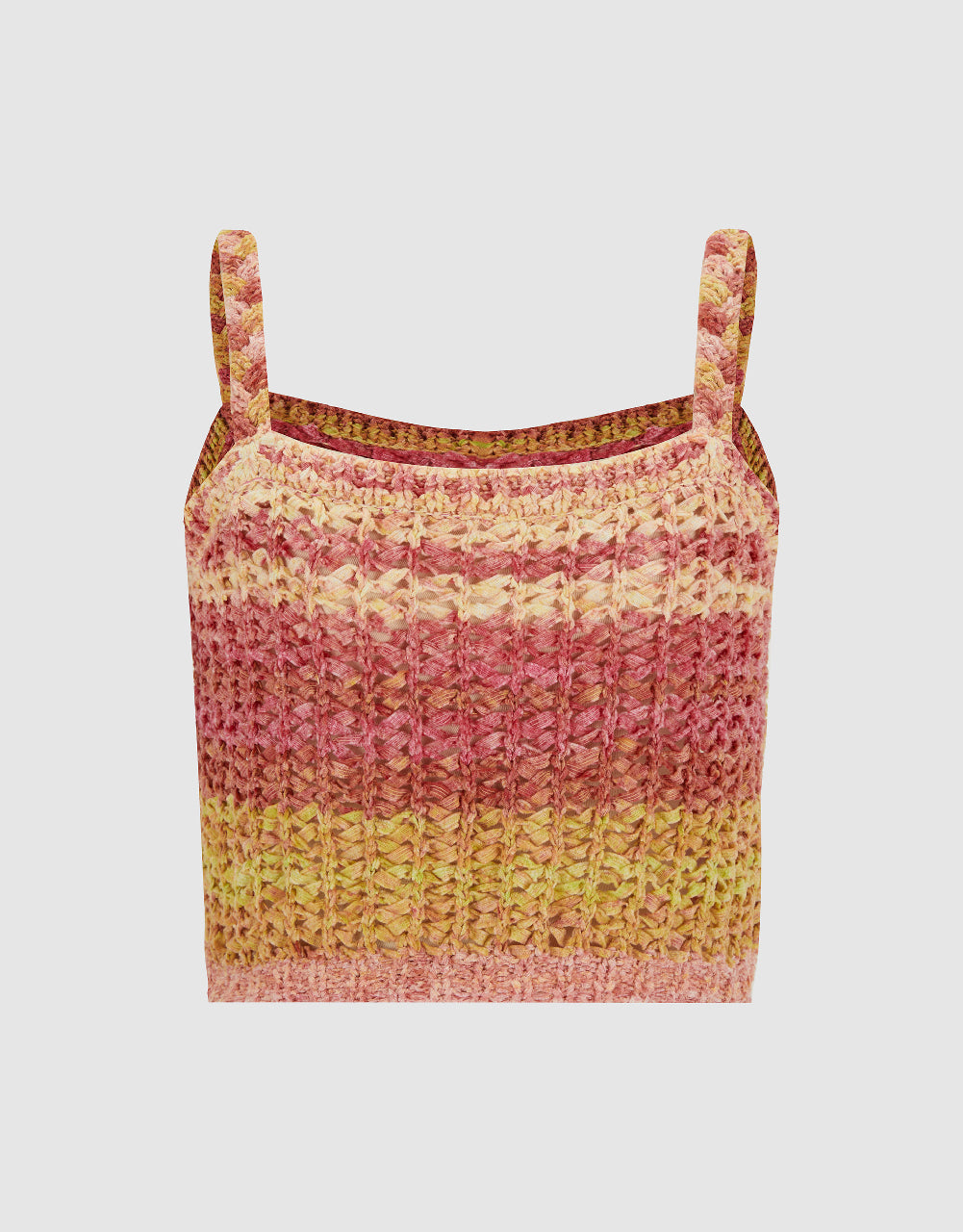 Crochet Striped Knitted Cami Top