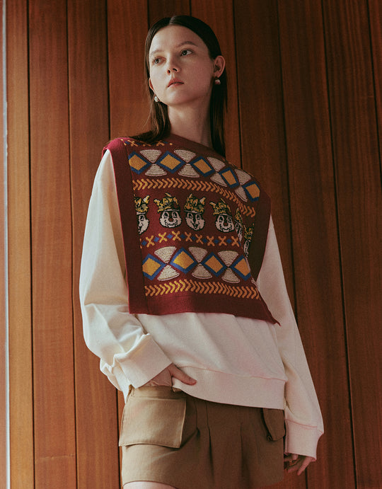 2 In 1 Crew Neck Knitted T-Shirt