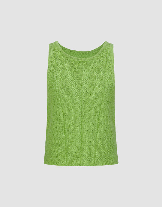 Crew Neck Knitted Tank Top
