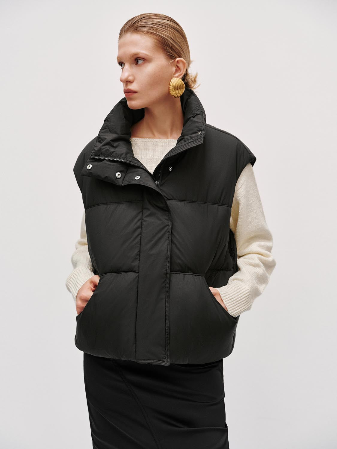 High Neck Quilted Puffer Vests