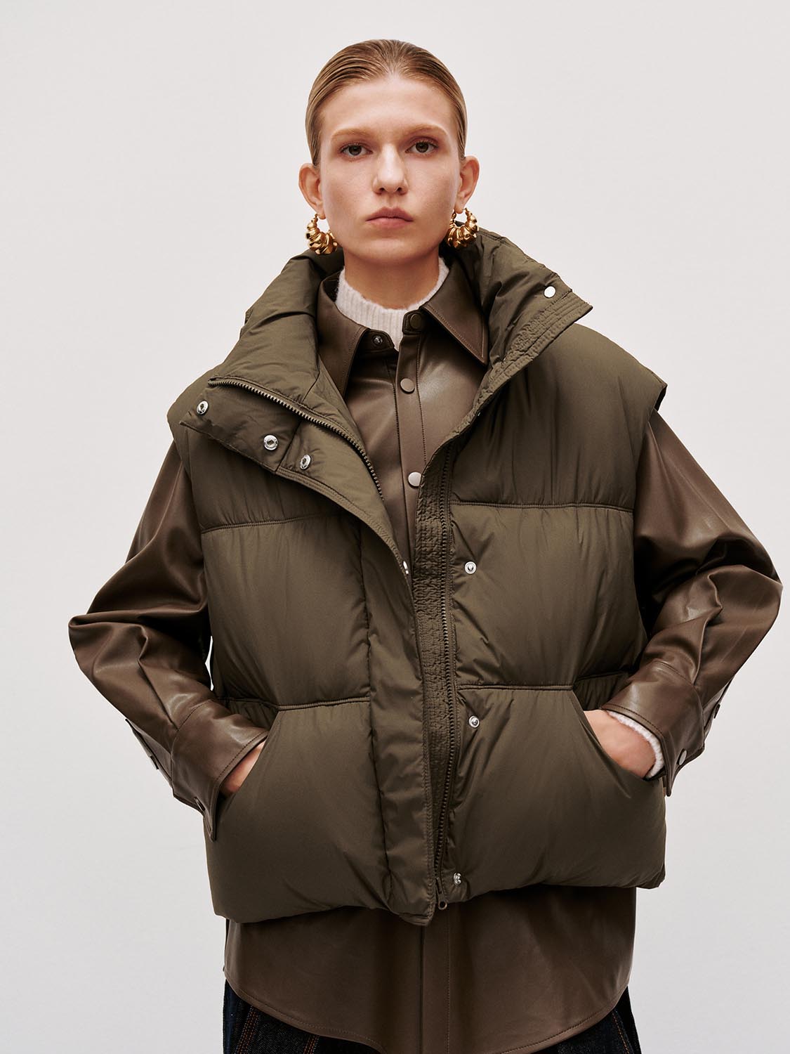 High Neck Quilted Puffer Vests