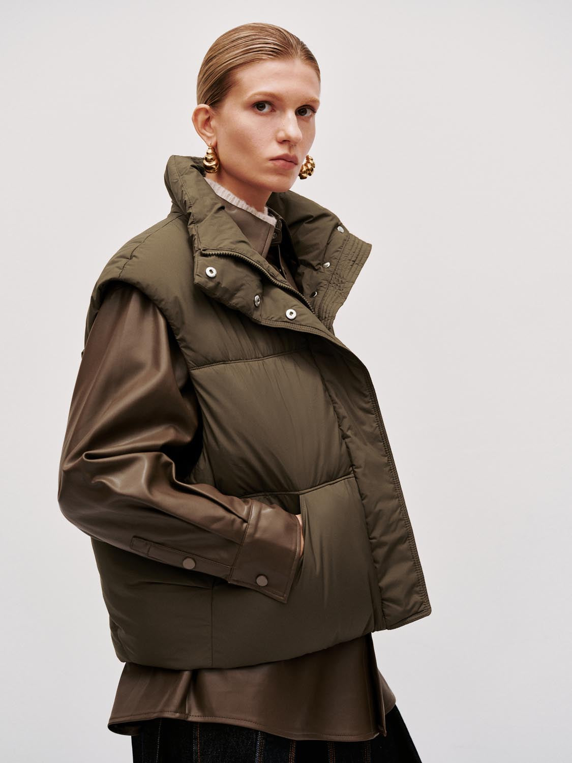 High Neck Quilted Puffer Vests